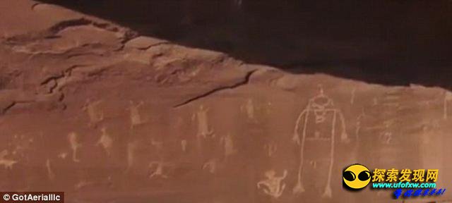 无人机在犹他州沙漠勘测到20处神秘古代岩画